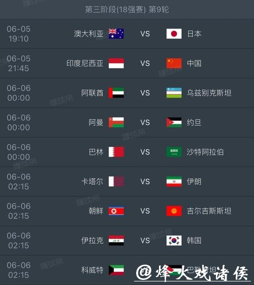 2026世界杯赛程安排及比赛时间一览